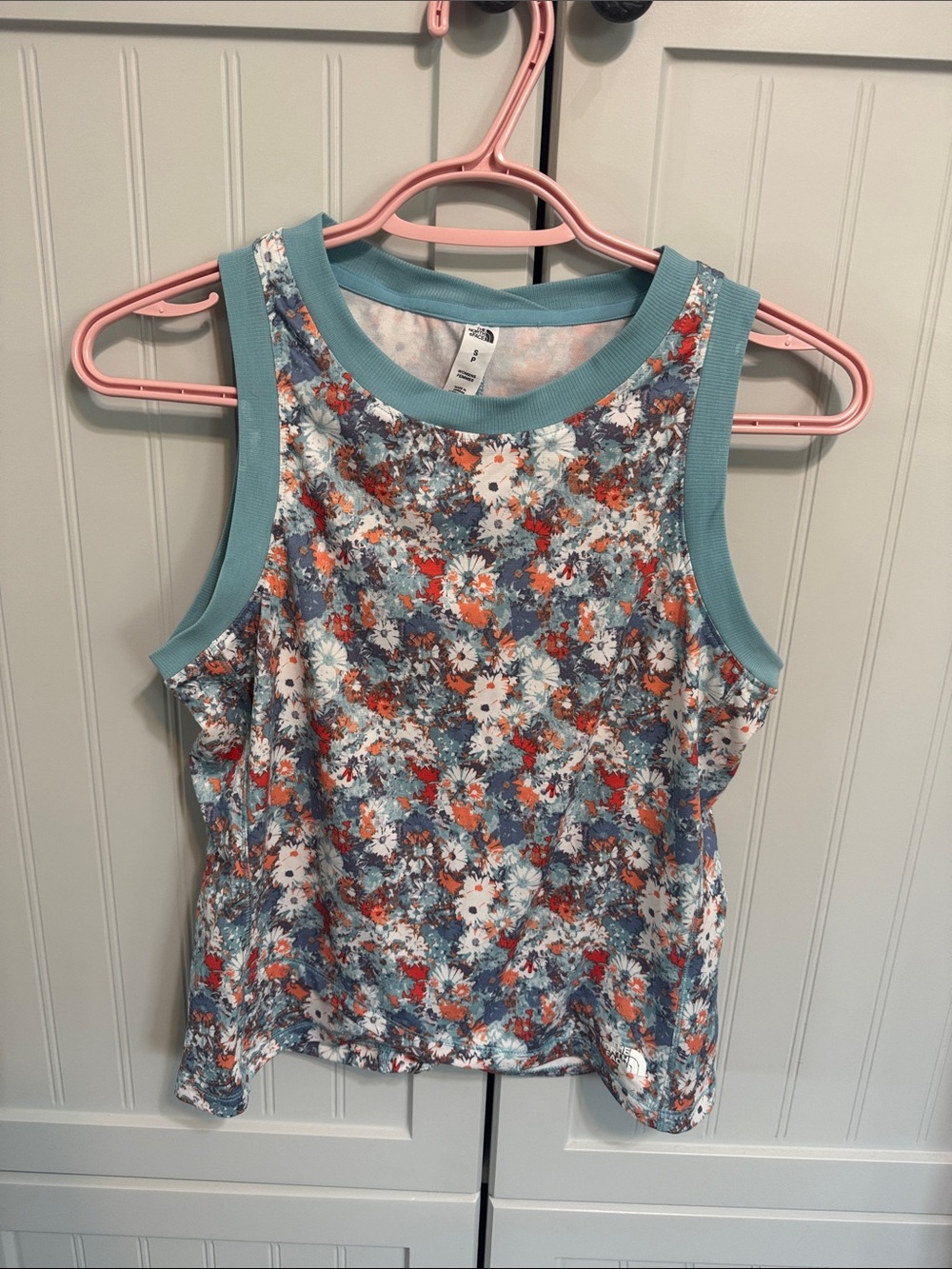 The North Face Floral Sleeveless Tank Top in Aqua Trim